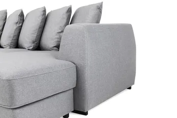 Optus 6-seters Venstrevendt U-formet Large Sofa med Divan og Sjeselong i Stoff inkl. Pynteputer - Lys grå - Møbler - Sofaer - U-sofa