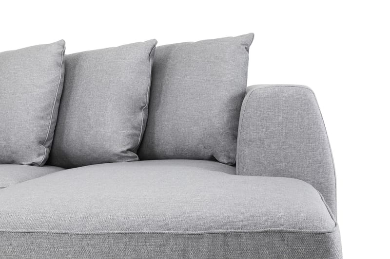 Optus 6-seters Venstrevendt U-formet Large Sofa med Divan og Sjeselong i Stoff inkl. Pynteputer - Lys grå - Møbler - Sofaer - U-sofa