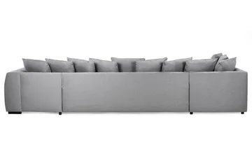 Optus 6-seters Venstrevendt U-formet Large Sofa med Divan og Sjeselong i Stoff inkl. Pynteputer - Lys grå - Møbler - Sofaer - U-sofa