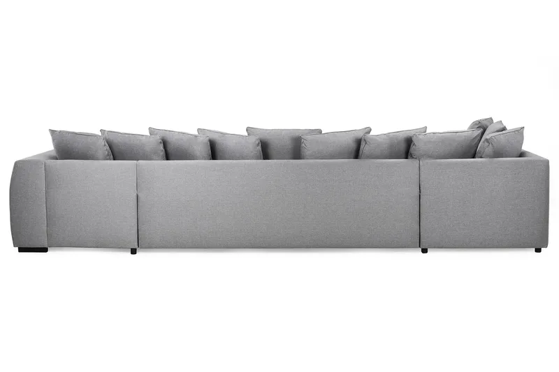 Optus 6-seters Venstrevendt U-formet Large Sofa med Divan og Sjeselong i Stoff inkl. Pynteputer - Lys grå - Møbler - Sofaer - U-sofa