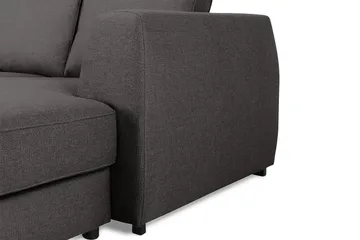 Optus 6-seters Venstrevendt U-formet Large Sofa med Divan og Sjeselong i Stoff - Mørk grå - M øbler - Sofaer - U-sofa