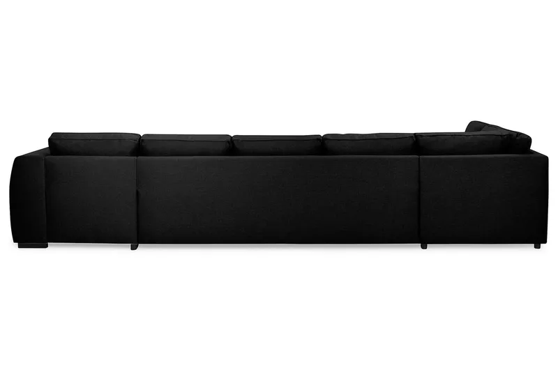 Optus 6-seters Venstrevendt U-formet Large Sofa med Divan og Sjeselong i Stoff - Svart - Møbler - Sofaer - U-sofa