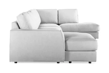 Optus Lyx 6-seters Høyrevendt U-formet Large Sofa med Divan og Sjeselong i Stoff - Grå - Møbler - Sofaer - U-sofa