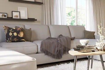 Optus Lyx 6-seters Venstrevendt U-formet Large Sofa med Divan og Sjeselong i Stoff - Grå - Møbler - Sofaer - U-sofa