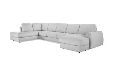 Optus Lyx 6-seters Venstrevendt U-formet Large Sofa med Divan og Sjeselong i Stoff - Grå - Møbler - Sofaer - U-sofa