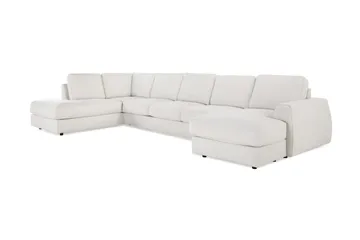 Optus Lyx 6-seters Venstrevendt U-formet Large Sofa med Divan og Sjeselong i Stoff - Lys grå - Møbler - Sofaer - U-sofa