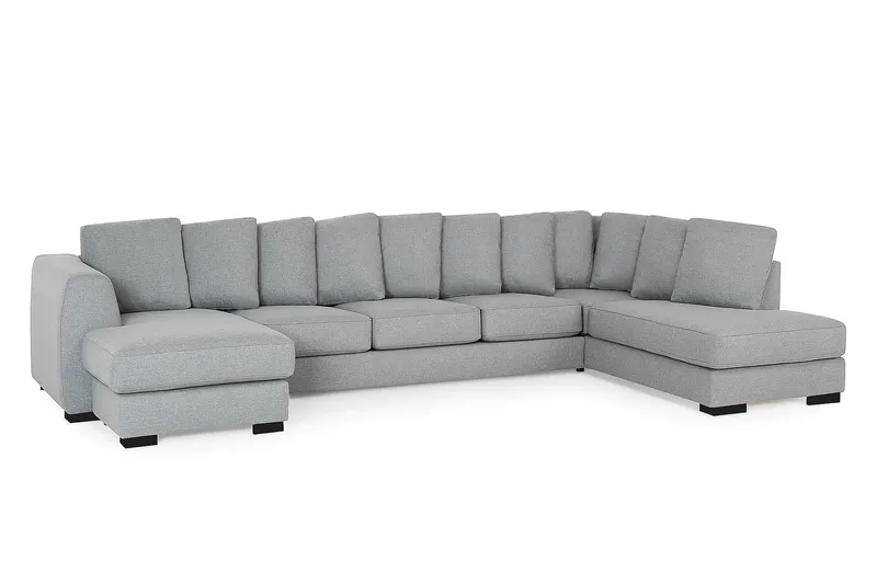 Optus U-sofa Large med Divan Venstre inkl. Konvoluttputer - Lysegrå - Møbler - Sofaer - U-sofa