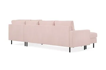 Peppe 4-seters Høyrevendt U-formet Sofa med Divan og Sjeselong i Manchester - Rosa - Møbler - Sofaer - U-sofa