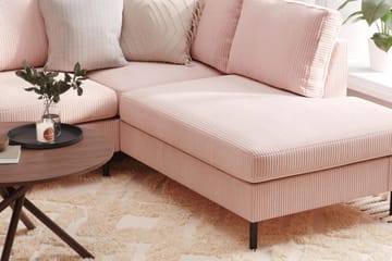 Peppe 4-seters Høyrevendt U-formet Sofa med Divan og Sjeselong i Manchester - Rosa - Møbler - Sofaer - U-sofa