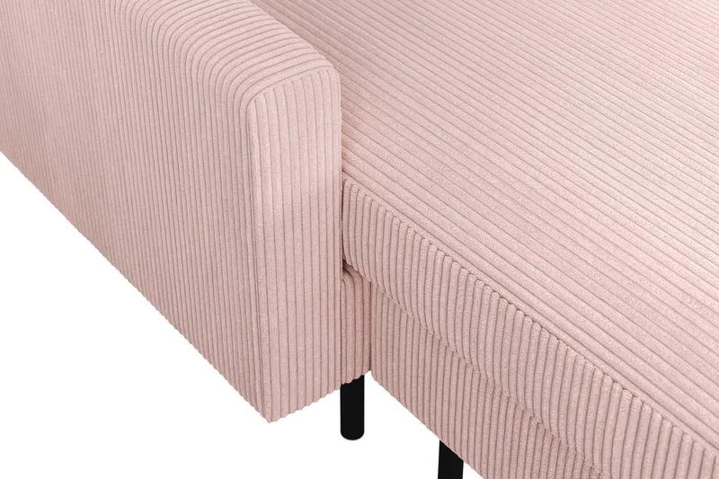 Peppe 4-seters Høyrevendt U-formet Sofa med Divan og Sjeselong i Manchester - Rosa - Møbler - Sofaer - U-sofa