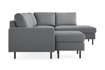 Peppe 4-seters Høyrevendt U-formet Sofa med Divan og Sjeselong i Stoff - Lys grå - Møbler - Sofaer - U-sofa