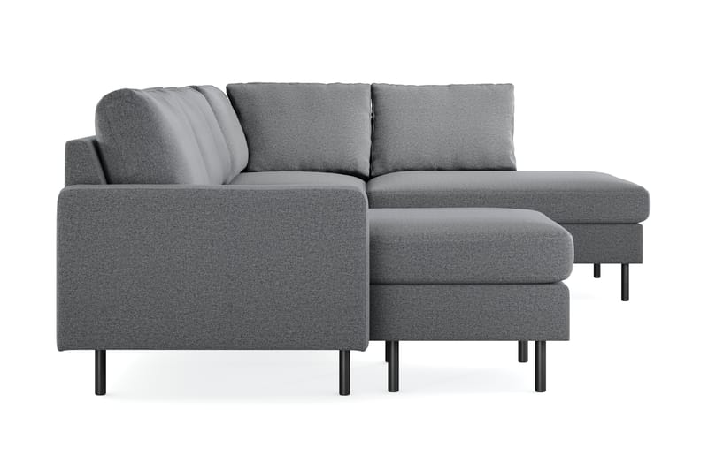 Peppe 4-seters Høyrevendt U-formet Sofa med Divan og Sjeselong i Stoff - Lys grå - Møbler - Sofaer - U-sofa