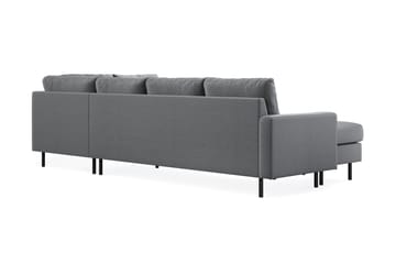 Peppe 4-seters Høyrevendt U-formet Sofa med Divan og Sjeselong i Stoff - Lys grå - Møbler - Sofaer - U-sofa
