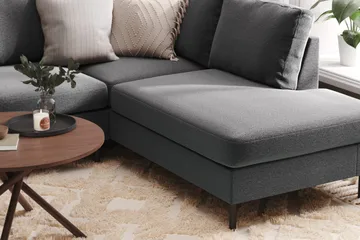 Peppe 4-seters Høyrevendt U-formet Sofa med Divan og Sjeselong i Stoff - Lys grå - Møbler - Sofaer - U-sofa