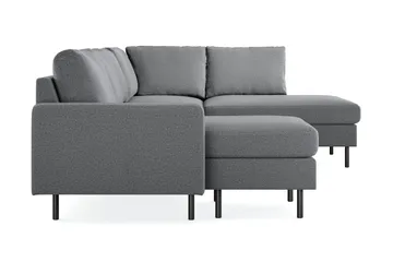 Peppe 4-seters Høyrevendt U-formet Sofa med Divan og Sjeselong i Stoff - Lys grå - Møbler - Sofaer - U-sofa