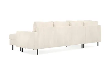 Peppe 4-seters Venstrevendt U-formet Sofa med Divan og Sjeselong i Manchester - Beige - Møbler - Sofaer - U-sofa