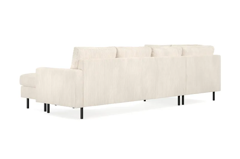 Peppe 4-seters Venstrevendt U-formet Sofa med Divan og Sjeselong i Manchester - Beige - Møbler - Sofaer - U-sofa