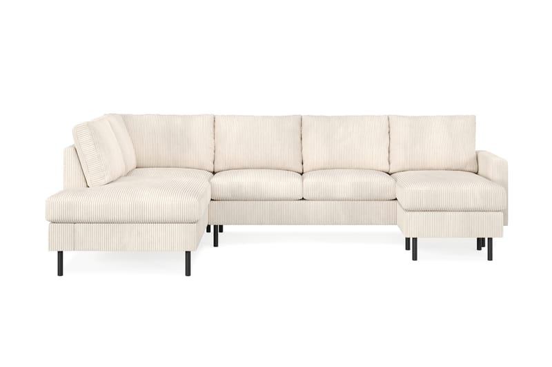Peppe 4-seters Venstrevendt U-formet Sofa med Divan og Sjeselong i Manchester, Beige
