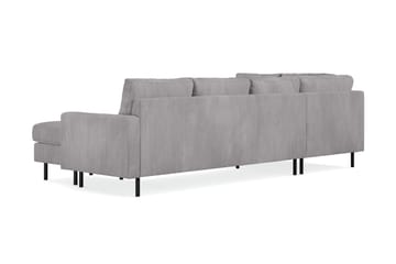 Peppe 4-seters Venstrevendt U-formet Sofa med Divan og Sjeselong i Manchester - Mørk grå - Møbler - Sofaer - U-sofa