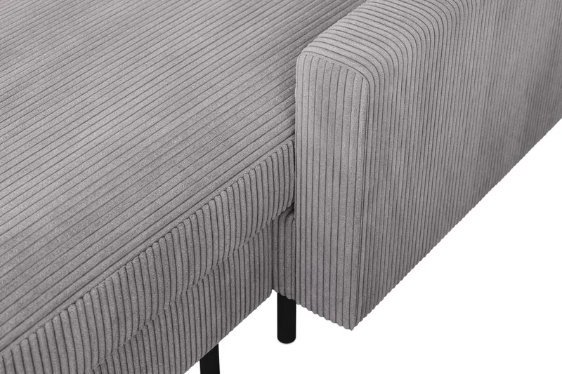 Peppe 4-seters Venstrevendt U-formet Sofa med Divan og Sjeselong i Manchester - Mørk grå - Møbler - Sofaer - U-sofa