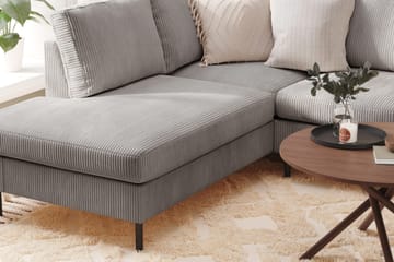 Peppe 4-seters Venstrevendt U-formet Sofa med Divan og Sjeselong i Manchester - Mørk grå - Møbler - Sofaer - U-sofa