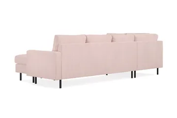 Peppe 4-seters Venstrevendt U-formet Sofa med Divan og Sjeselong i Manchester - Rosa - Møbler - Sofaer - U-sofa