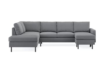 Peppe 4-seters Venstrevendt U-formet Sofa med Divan og Sjeselong i Stoff - Lys grå - Møbler - Sofaer - U-sofa