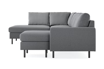 Peppe 4-seters Venstrevendt U-formet Sofa med Divan og Sjeselong i Stoff - Lys grå - Møbler - Sofaer - U-sofa