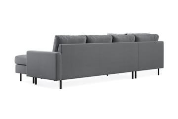 Peppe 4-seters Venstrevendt U-formet Sofa med Divan og Sjeselong i Stoff - Lys grå - Møbler - Sofaer - U-sofa