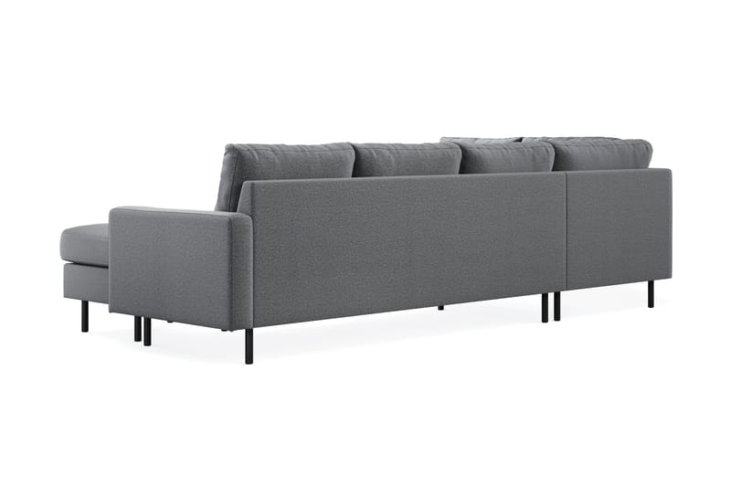 Peppe 4-seters Venstrevendt U-formet Sofa med Divan og Sjeselong i Stoff - Lys grå - Møbler - Sofaer - U-sofa