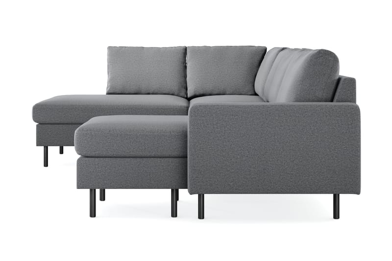Peppe 4-seters Venstrevendt U-formet Sofa med Divan og Sjeselong i Stoff - Lys grå - Møbler - Sofaer - U-sofa
