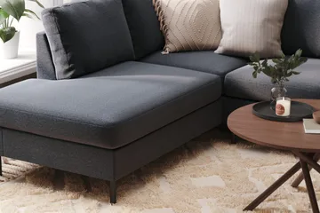 Peppe 4-seters Venstrevendt U-formet Sofa med Divan og Sjeselong i Stoff - Mørk grå - Møbler - Sofaer - U-sofa