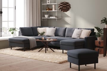 Peppe 4-seters Venstrevendt U-formet Sofa med Divan og Sjeselong i Stoff - Mørk grå - Møbler - Sofaer - U-sofa