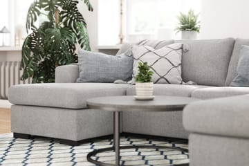 Porto 4-seters Høyrevendt U-formet Sofa med Divan og Sjeselong i Stoff - Lys grå - Møbler - Sofaer - U-sofa