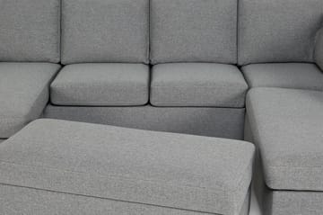 Porto 4-seters U-formet Sofa med Dobbeldivan i Stoff - Grå - Møbler - Sofaer - U-sofa