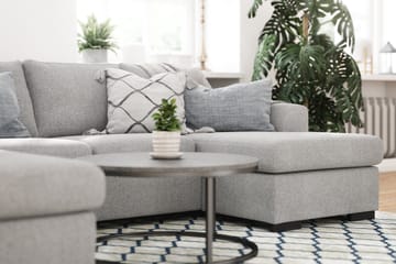 Porto 4-seters Venstrevendt U-formet Sofa med Divan og Sjeselong i Stoff - Grå - Møbler - Sofaer - U-sofa