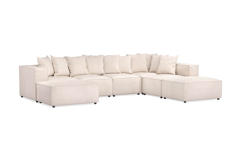 Sofa 5-seters U-Sofa Narender - Beige - U-sofa