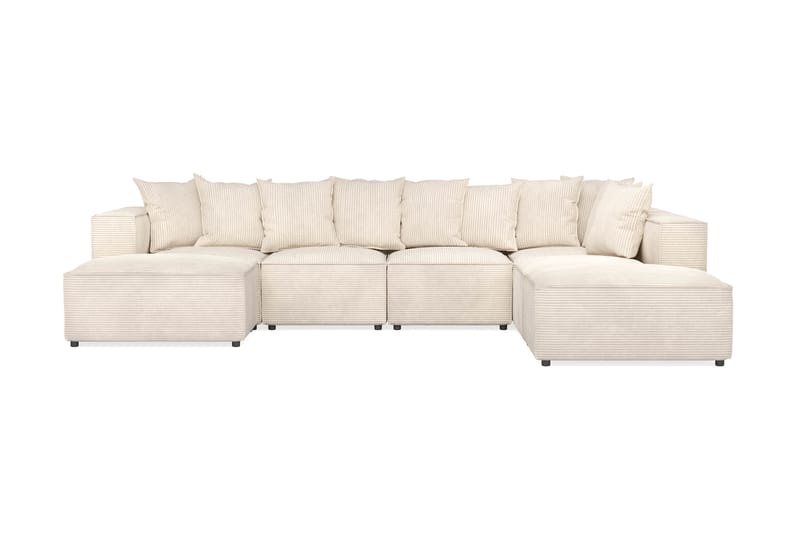 Sofa 5-seters U-Sofa Narender - Beige - U-sofa