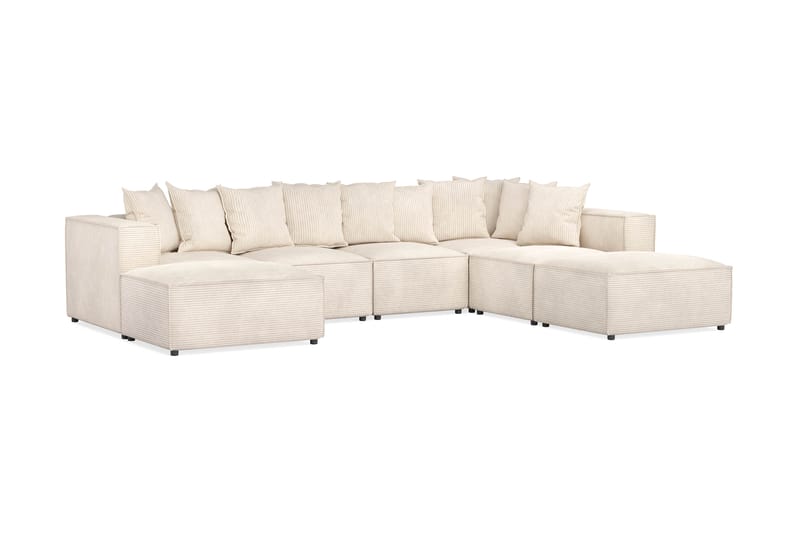 Sofa 5-seters U-Sofa Narender - Beige - U-sofa