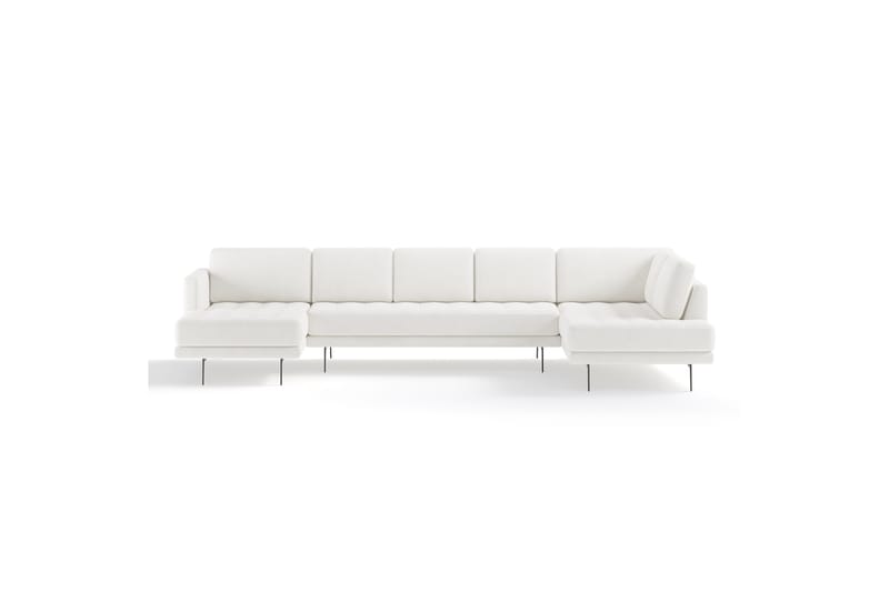 Sofa m. Divan och Sjeselong Samella 6-seters - Hvit - U-sofa