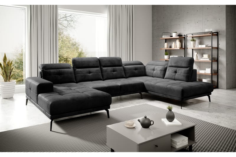 Sofa m. Divan og Sjeselong Hago - Grå - Møbler - Sofaer - U-sofa