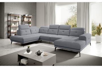 Sofa m. Divan og Sjeselong Hago - Grå - Møbler - Sofaer - U-sofa