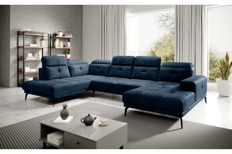 Sofa m. Divan og Sjeselong Hago - Gul - U-sofa