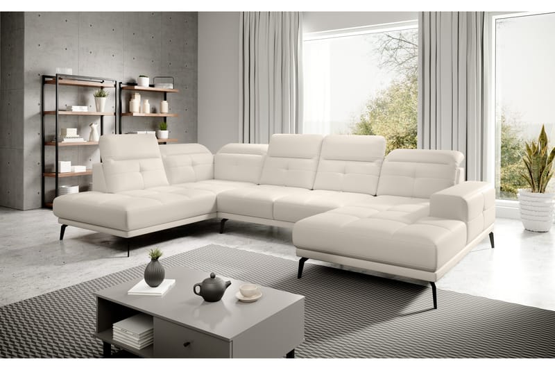Sofa m. Divan og Sjeselong Hago - Kremhvit - Møbler - Sofaer - U-sofa