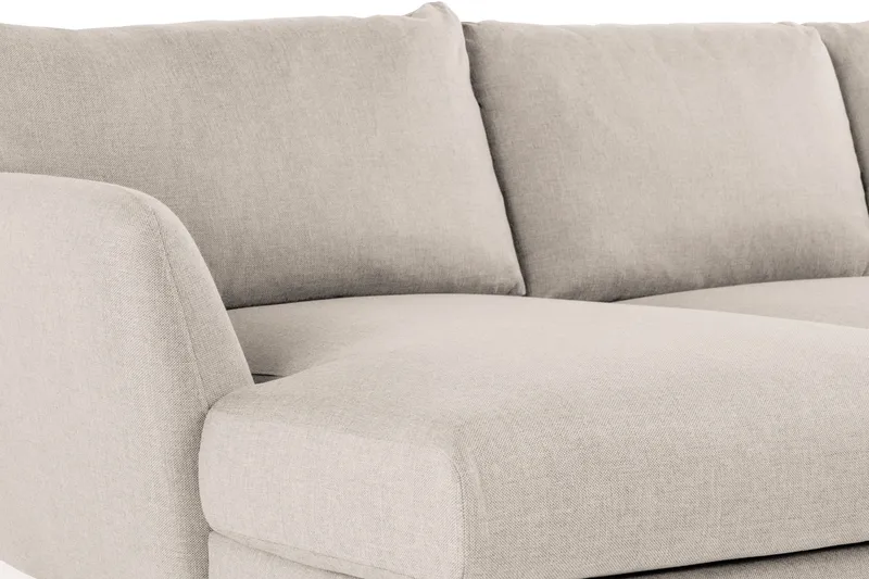 Trend 4-seters Høyrevendt U-formet Sofa med Divan og Sjeselong i Stoff - Beige - Møbler - Sofaer - U-sofa