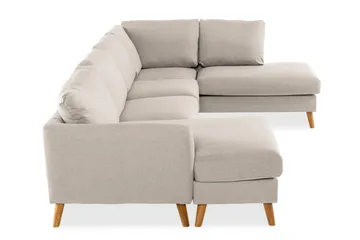 Trend 4-seters Høyrevendt U-formet Sofa med Divan og Sjeselong i Stoff - Beige - Møbler - Sofaer - U-sofa