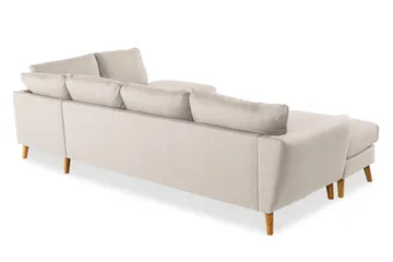 Trend 4-seters Høyrevendt U-formet Sofa med Divan og Sjeselong i Stoff - Beige - Møbler - Sofaer - U-sofa