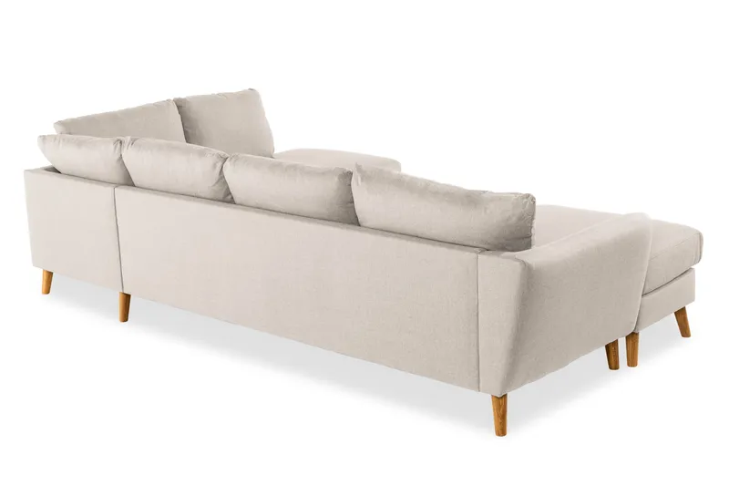Trend 4-seters Høyrevendt U-formet Sofa med Divan og Sjeselong i Stoff - Beige - Møbler - Sofaer - U-sofa