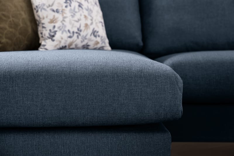 Trend 4-seters Høyrevendt U-formet Sofa med Divan og Sjeselong i Stoff - Blå - Møbler - Sofaer - U-sofa