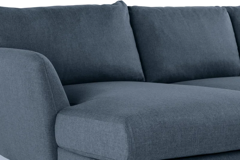 Trend 4-seters Høyrevendt U-formet Sofa med Divan og Sjeselong i Stoff - Blå - Møbler - Sofaer - U-sofa